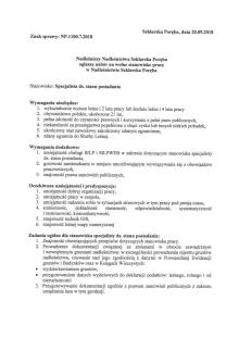 Informacja o naborze na stanowisko Specjalista ds stanu posiadania